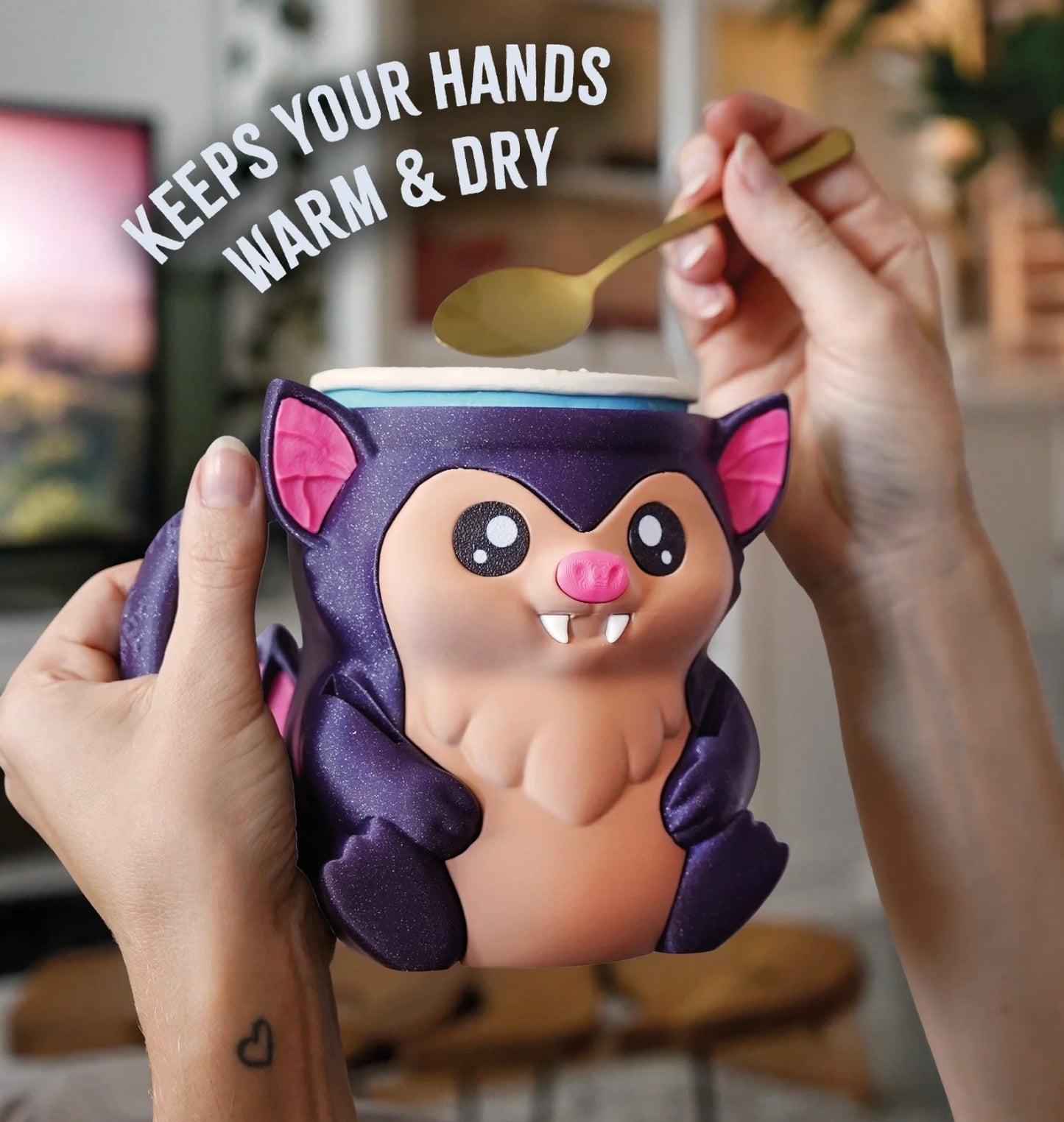 Bramble the Bat - Pint size ice cream holder