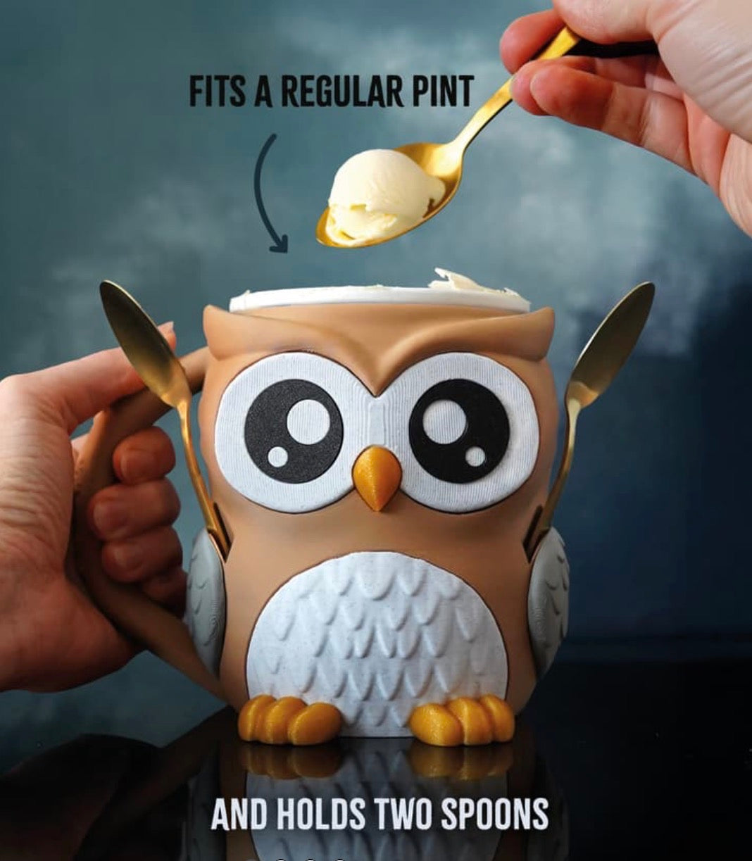 Owlfonso- Pint size ice cream holder