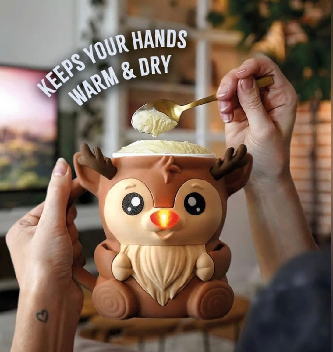 Rudy The Reindeer - Pint size ice cream holder