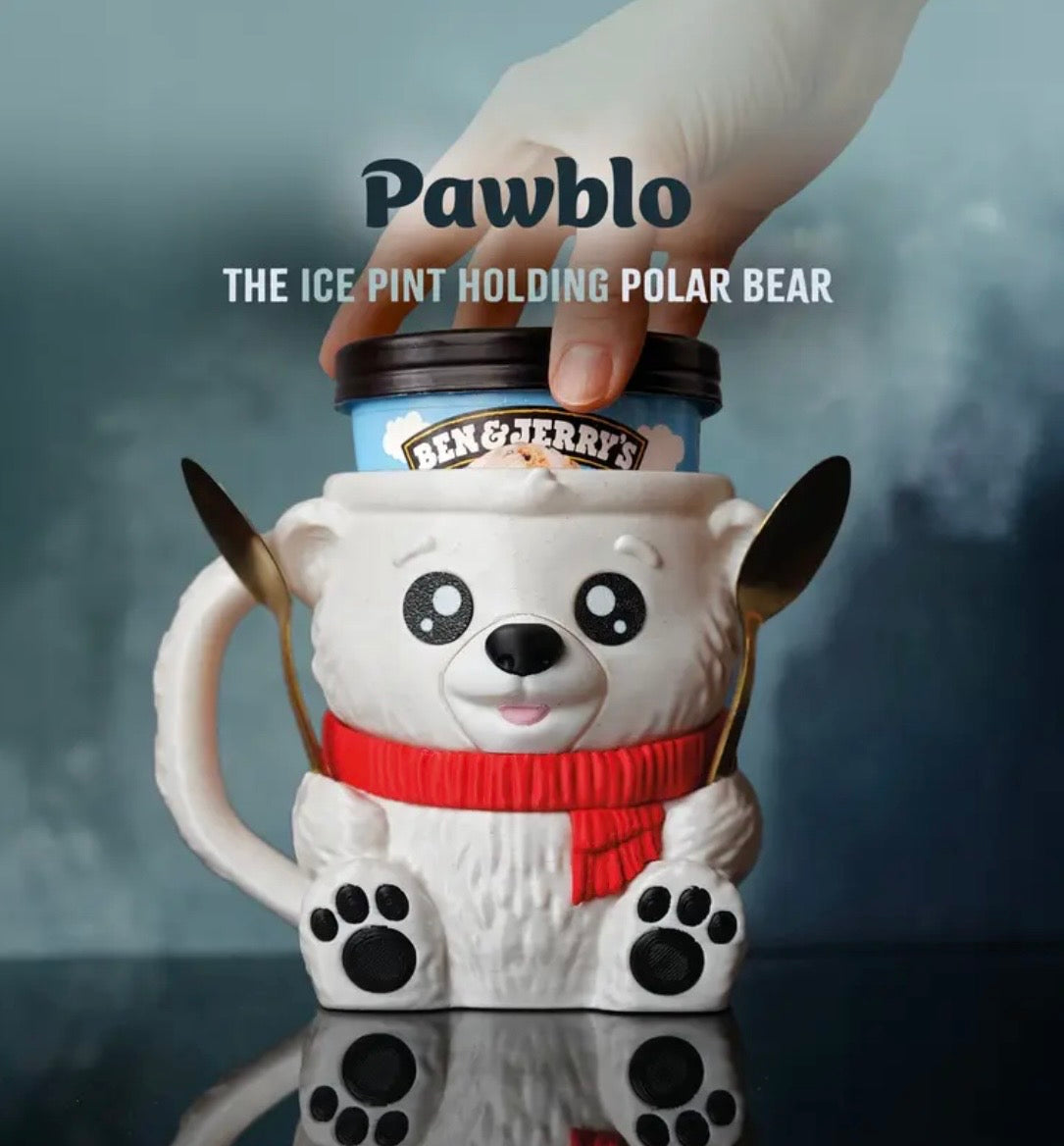 Pawblo the Polar Bear - Pint size ice cream holder