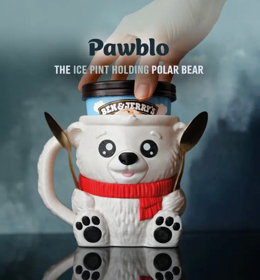 Pawblo the Polar Bear - Pint size ice cream holder