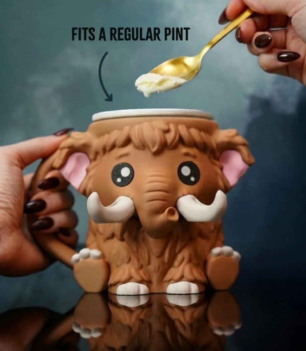 Mammuel the Mammoth - Pint size ice cream holder